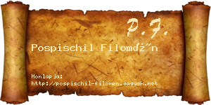 Pospischil Filomén névjegykártya